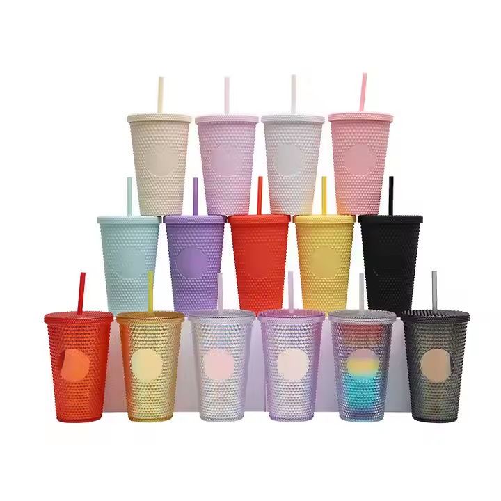 20oz Colorful Plastic Studded Tumbler