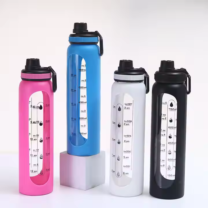 1000ml Glass Water Bottle With Time Reminder