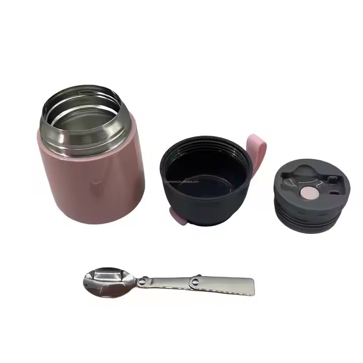 Double Wall Food Lunch Box With Spoon