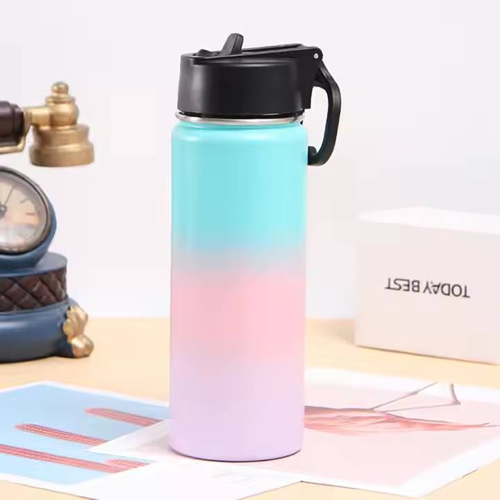 Wide Mouth Water Bottle With Leak Proof Spout Lid